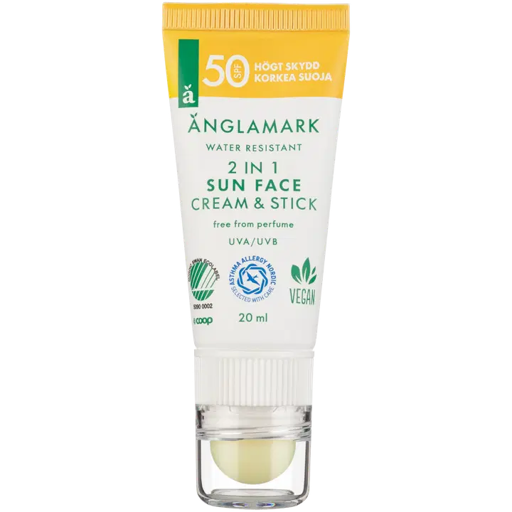Änglamark 2in1 sun face cream & stick spf50 20 ml