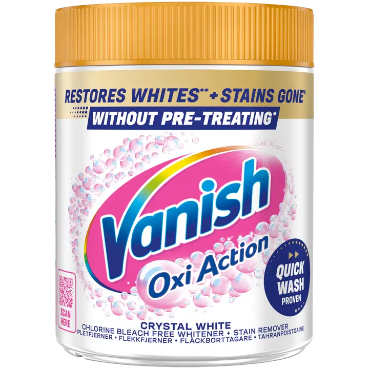 Vanish Crystal White valkopyykin pesutehoste ja tahranpoistojauhe 470g