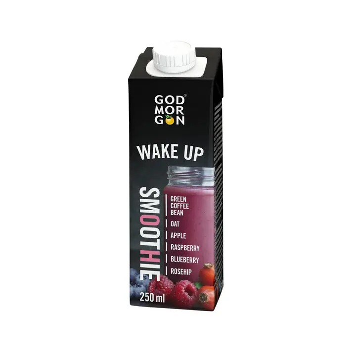 God Morgon Smoothie vihreä kahvipapu-kaura-vadelma-ruusunmarja-mustikka  250 ml
