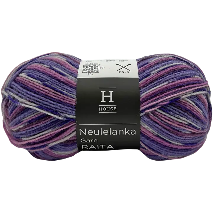House sukkalanka Raita-kuvio 100 g Lilac/purple/white 82456