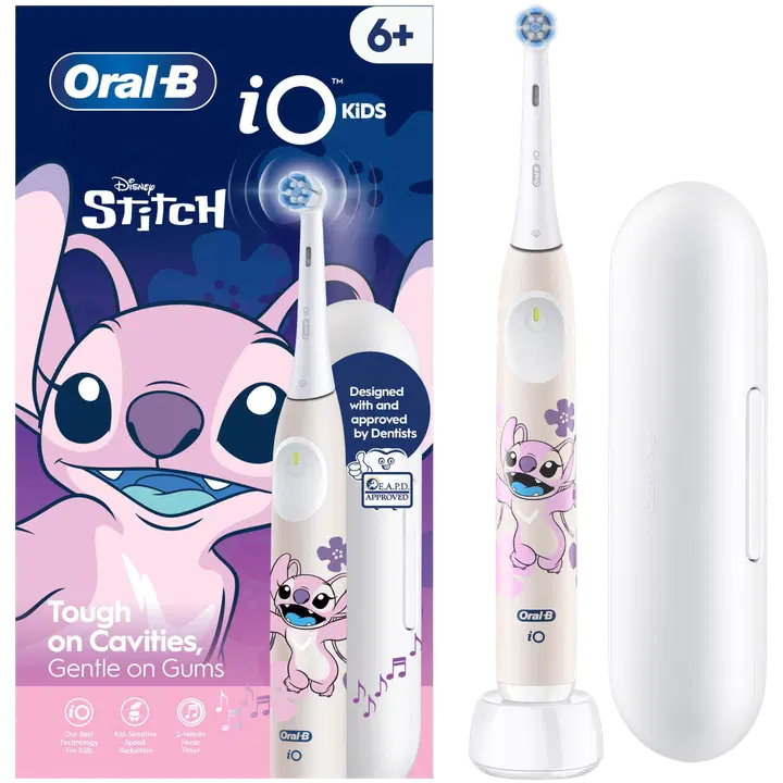 Oral-B iO Kids Eltandborste Angel, 1 tandborsthuvud, 1 resefodral
