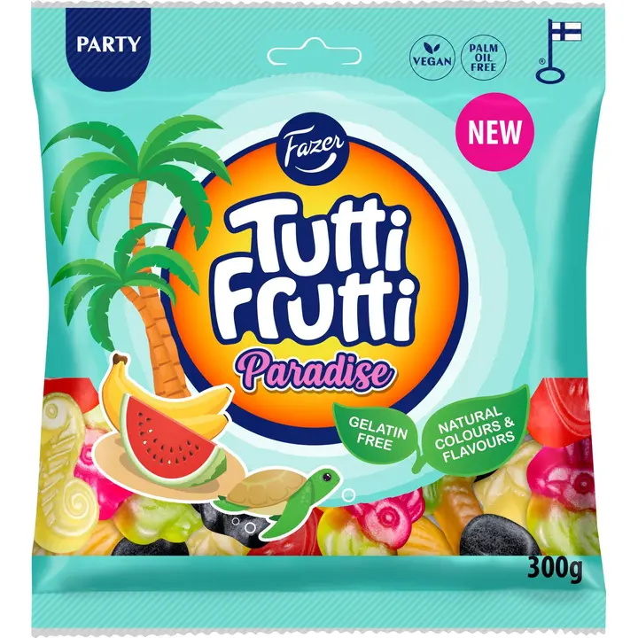 Fazer Tutti Frutti Paradise karkkipussi 300g