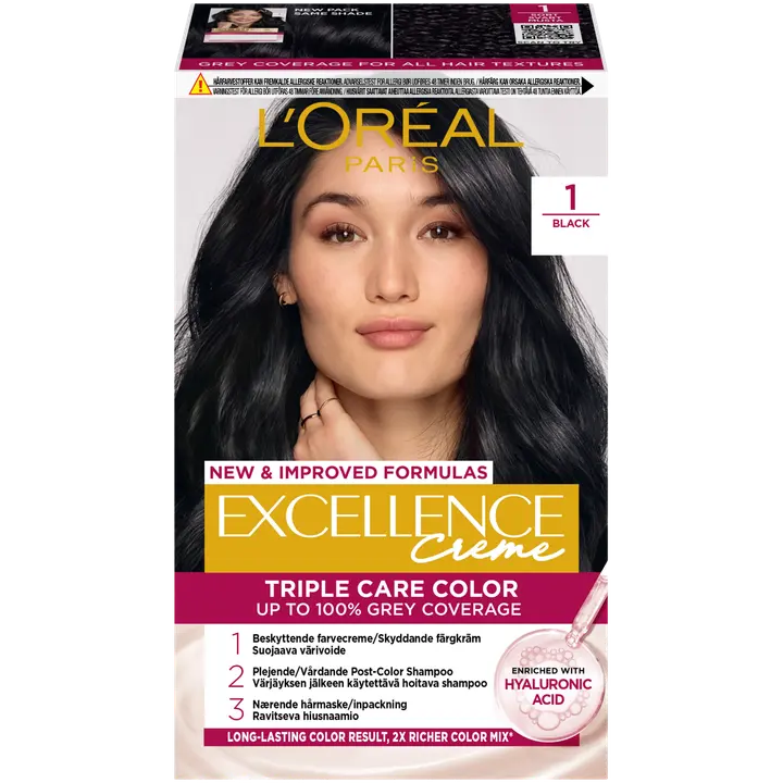 L'Oréal Paris Excellence Creme 1 Black Musta kestoväri 1kpl
