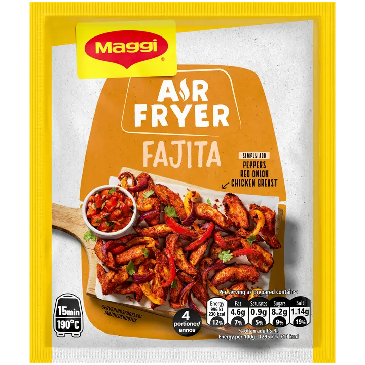 Maggi Air Fryer 27g Fajita -ainekset