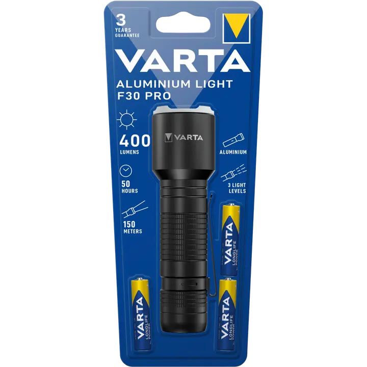 VARTA Taskulamppu aluminium F30 sis.3xAAA
