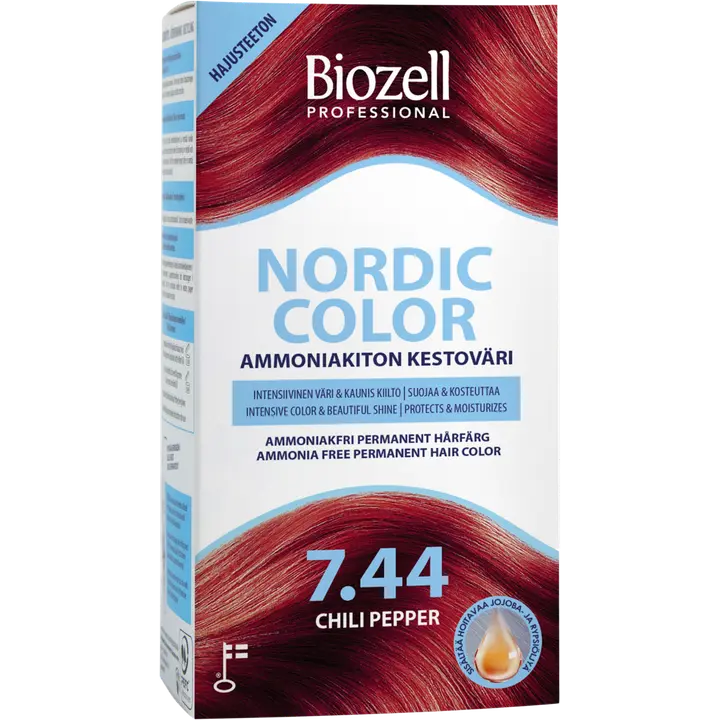 Biozell Professional Nordic Color ammoniakiton kestoväri Chili Pepper 7.44 2x60ml