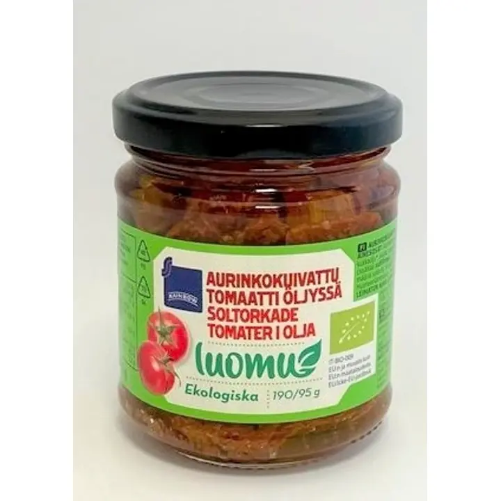 Rainbow aurinkokuivattu tomaatti öljyssä luomu 190/95 g