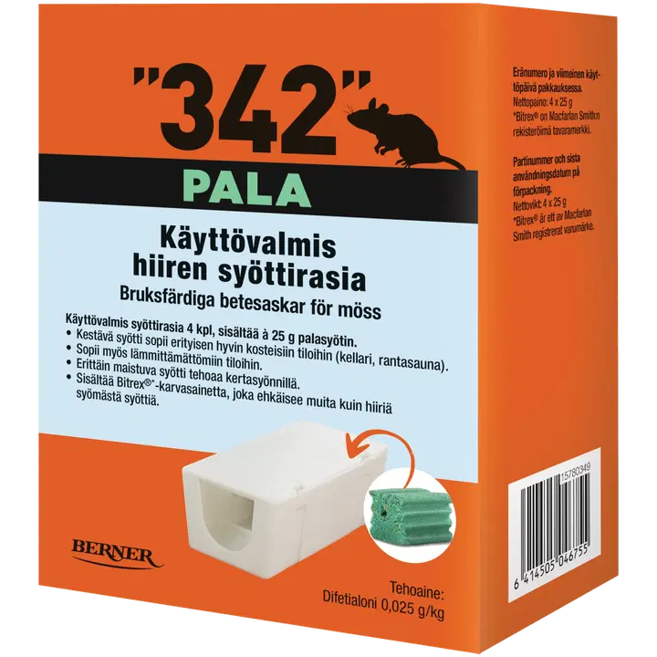 342 Syöttirasia 4kpl á 25g palasyötti