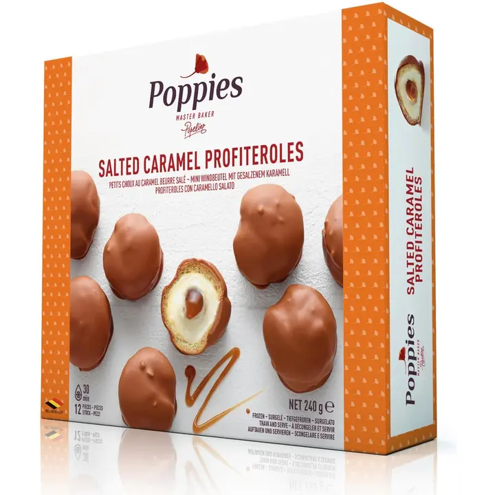 Poppies Salted Caramel Profiteroles 240g