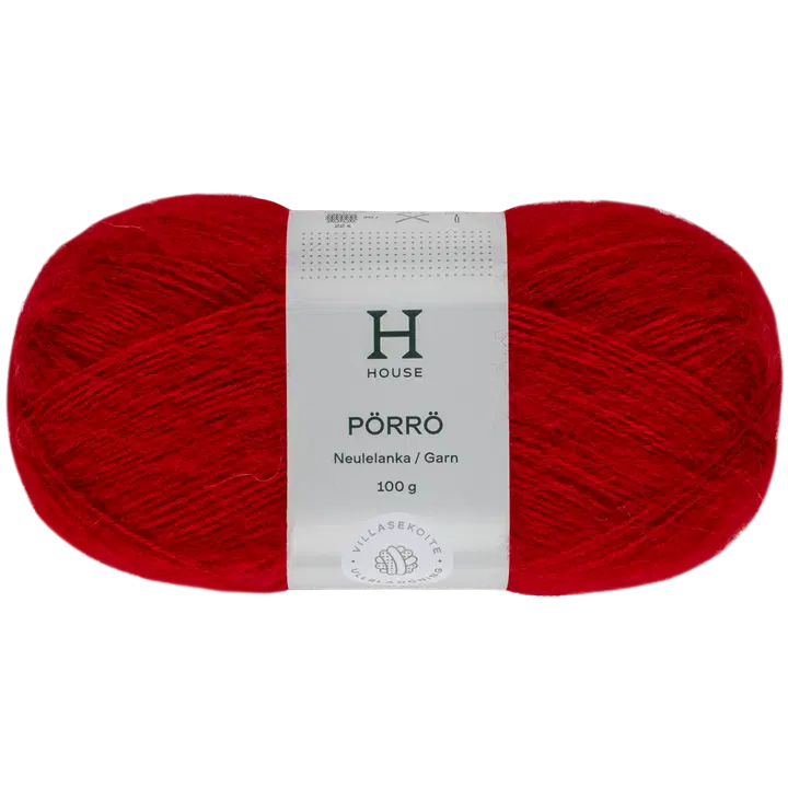 House lanka mohair-villa-akryyli Pörrö 100 g Flaming red 3641