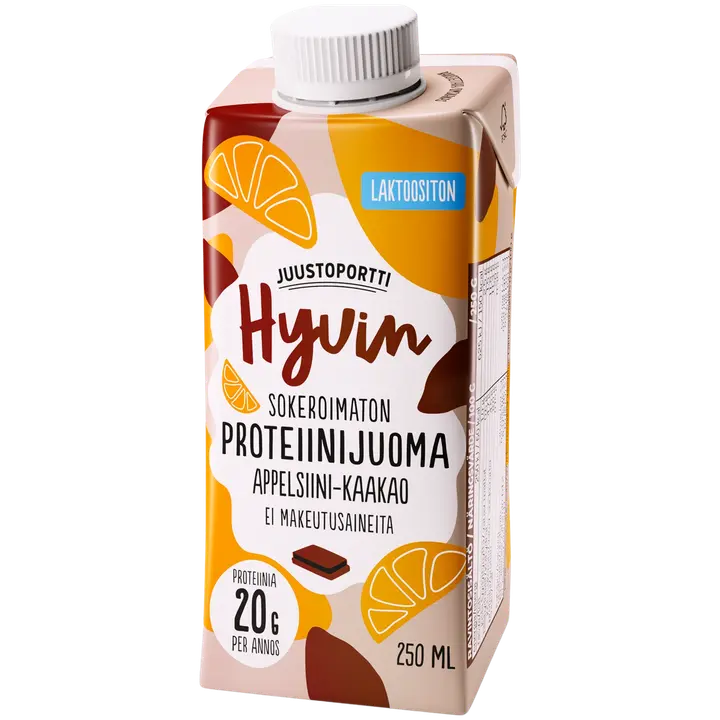 Juustoportti Hyvin proteiinijuoma 250 ml appelsiini-kaakao laktoositon