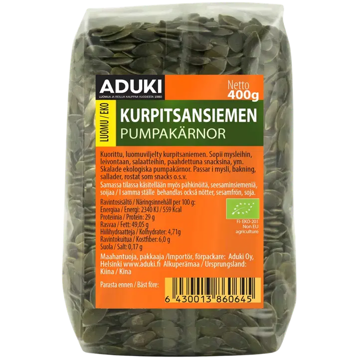 Aduki luomu kurpitsansiemen 400g