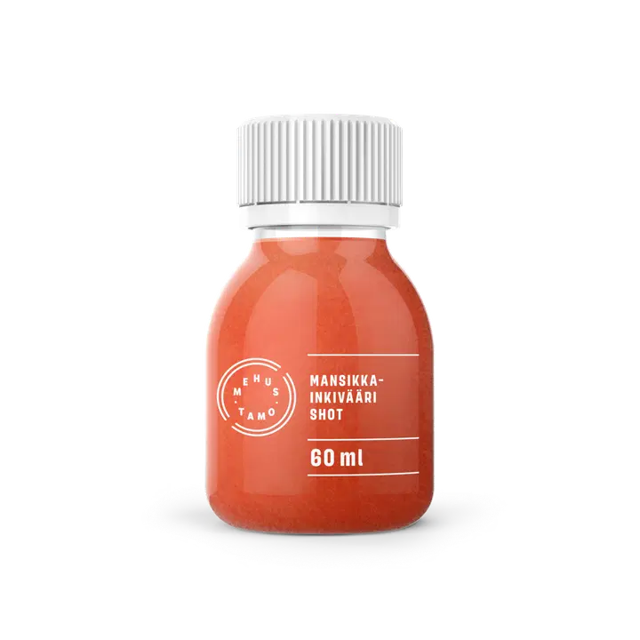 Mehustamo mansikka-inkivääri shot 60ml