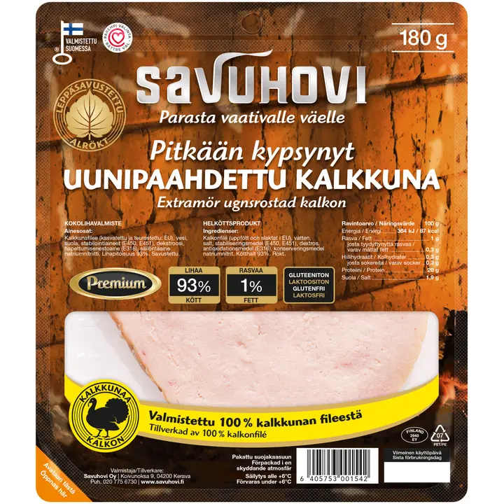 Savuhovi Pitkään kypsynyt uunipaahdettu kalkkuna 180g