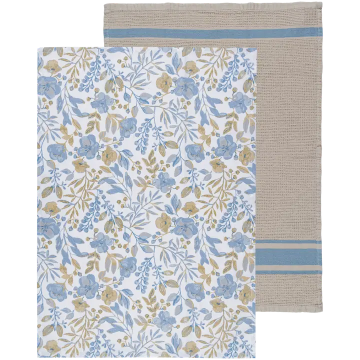 House keittiöpyyhkeet Florals 50x70 cm vaaleansininen 2 kpl