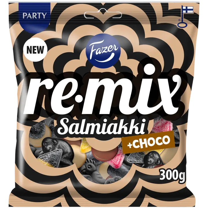Fazer Remix Salmiakki +choco karkkipussi 300g