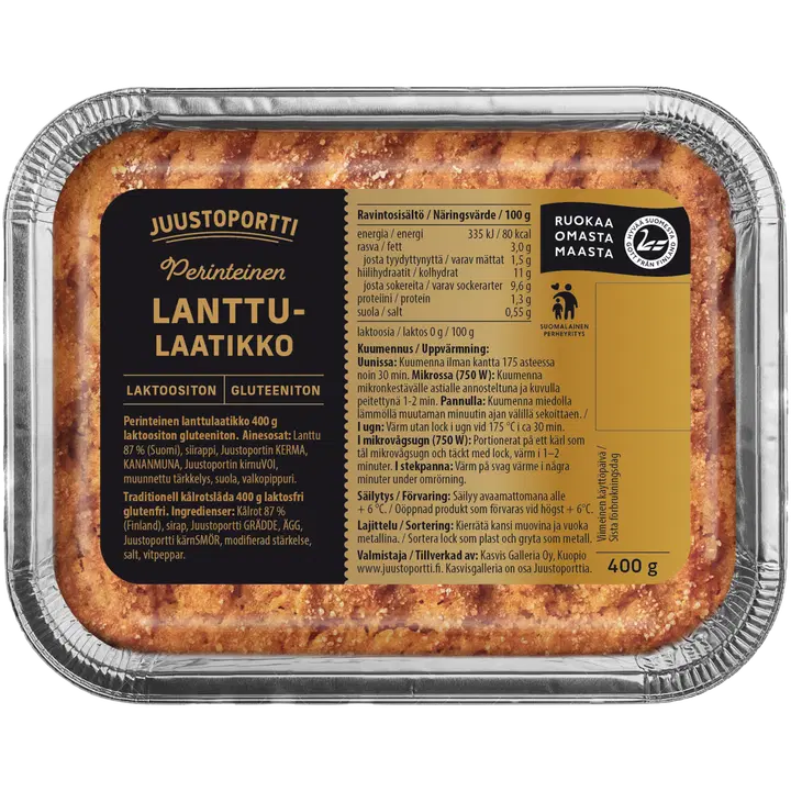 Juustoportti Perinteinen lanttulaatikko 400 g laktoositon gluteeniton