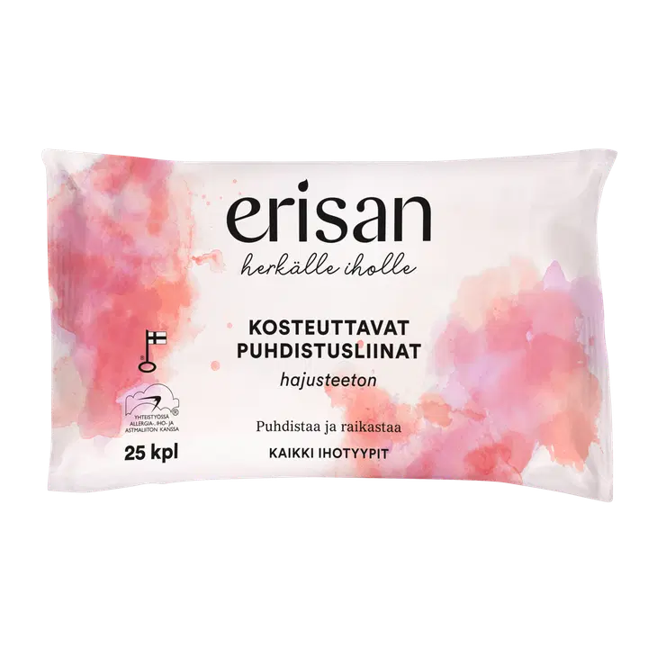 Erisan Hajusteeton Kosteuttavat Puhdistusliinat 25 kpl