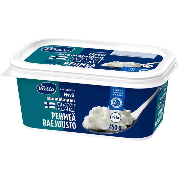 Valio Hyvä suomalainen Arki® pehmeä raejuusto laktoositon 450 g