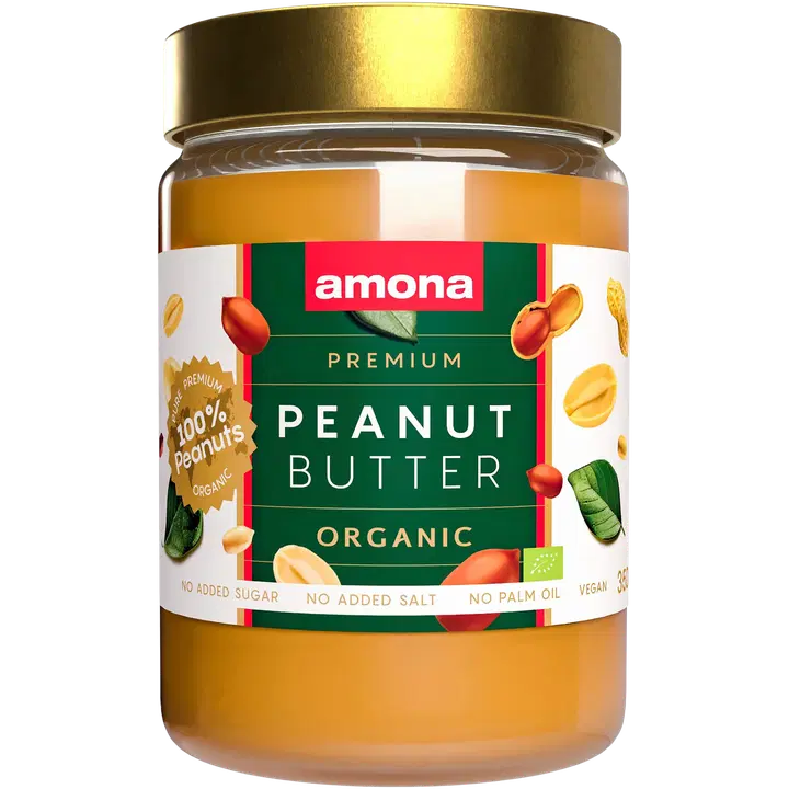 Amona premium luomu maapähkinävoi 100% smooth 350g