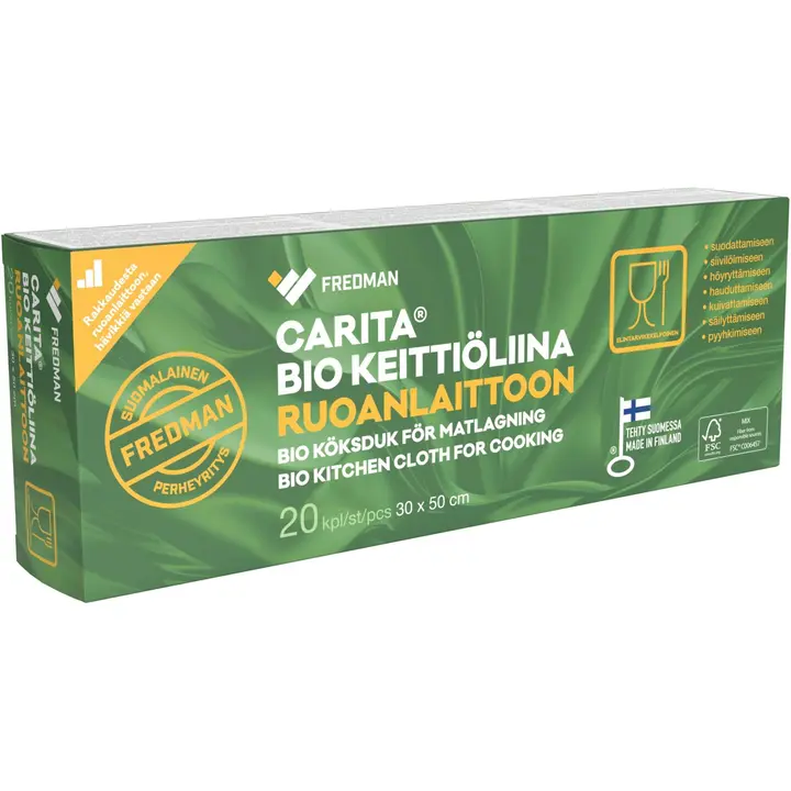 Fredman Carita® Bio keittiöliina ruoanlaittoon 30x50cm 20kpl
