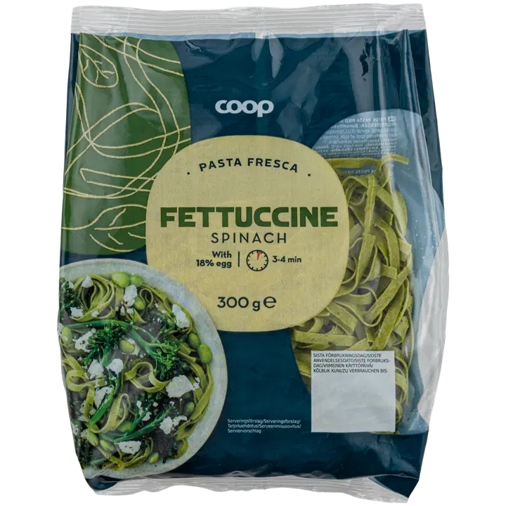 Coop Fettuccine tuorepasta pinaatti 300 g
