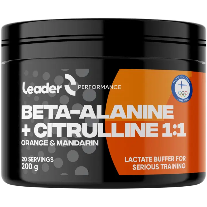 Leader Performance Beta-alaniini+citrulliini 1:1 aminohappojauhe appelsiinin- ja mandariininmakuinen 200 g