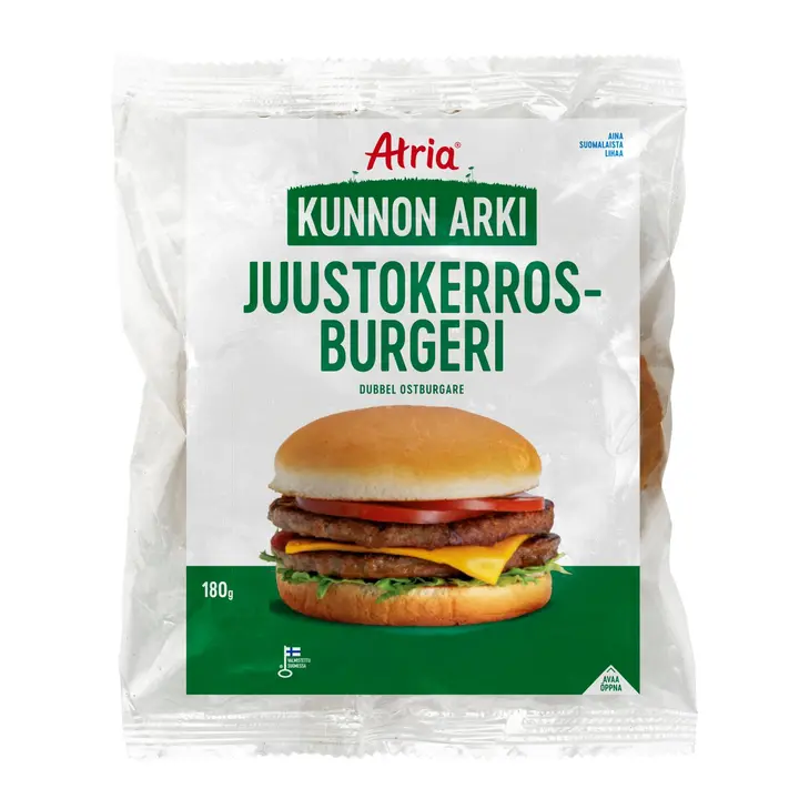 Atria Kunnon Arki Juustokerrosburgeri 180g