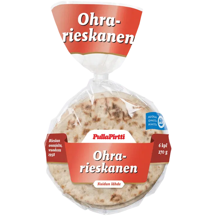 Pulla-Pirtti Ohrarieskanen 6/270 g laktoositon kuitupitoinen ohrarieska