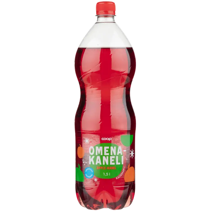 Coop omena-kaneli virvoitusjuoma sokeriton 1,5l
