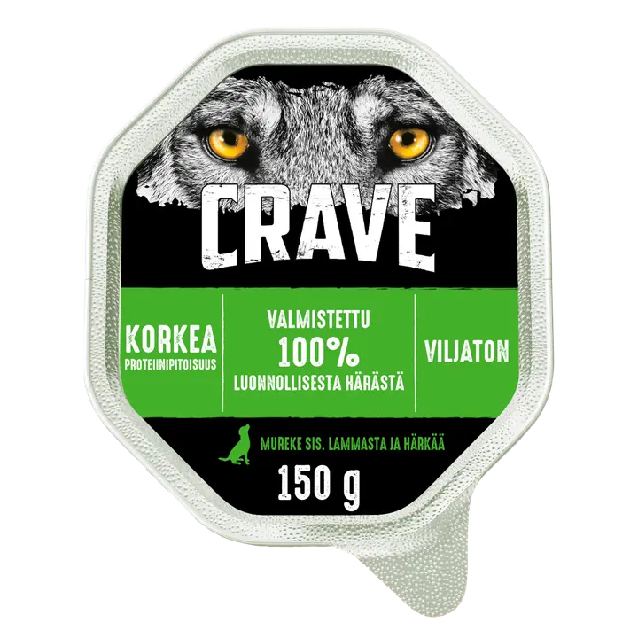 Crave Kosteaa koiranruokaa aikuisille koirille, Mureke sis. Lammasta & Härkää 150g