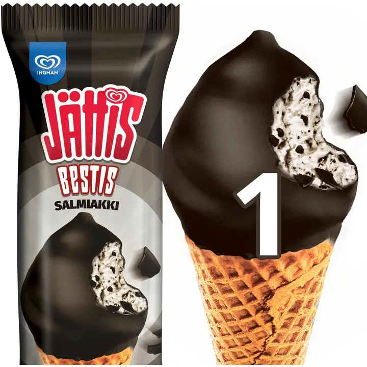 Jättis Jättis Bestis Salmiakki Jäätelötuutti 146ml/88g