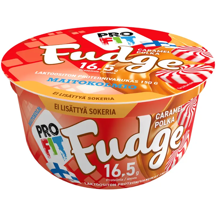 Maitokolmio PROFIT laktoositon fudge caramel polka proteiinivanukas 150g
