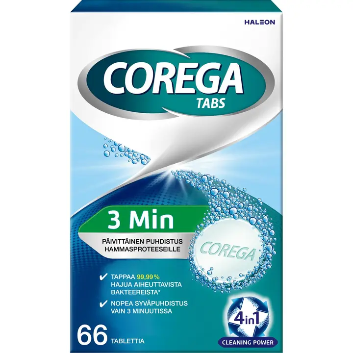Hambaproteeside puhastustabletid Corega 3min 66tk