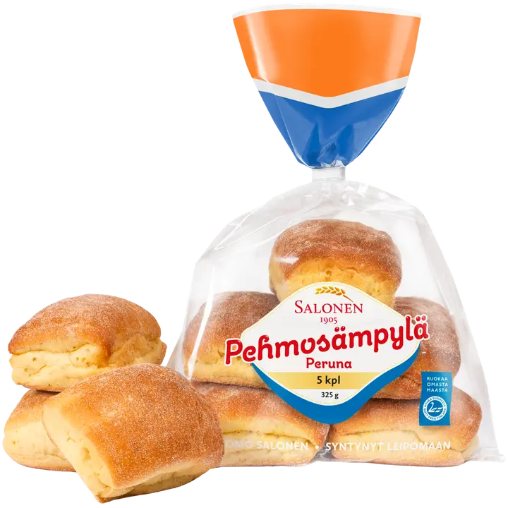 Leipomo Salonen Pehmosämpylä peruna 5/325 g Vehnä-perunasämpylä