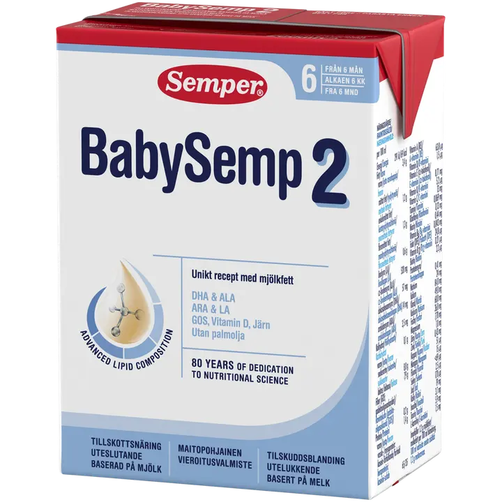 Semper BabySemp 2 200ml käyttövalmis maitopohjainen vieroitusvalmiste alkaen 6kk