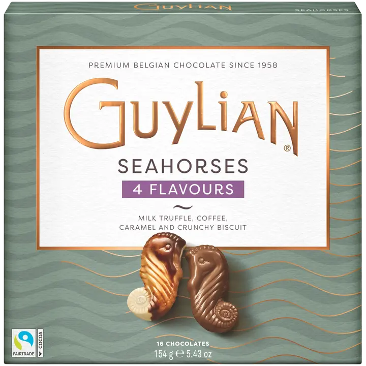 GUYLIAN Seahorses Belgia sokolaadid täidisega (4 maitset) 154g
