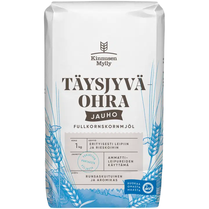 Kinnusen Mylly Täysjyväohrajauho 1 kg