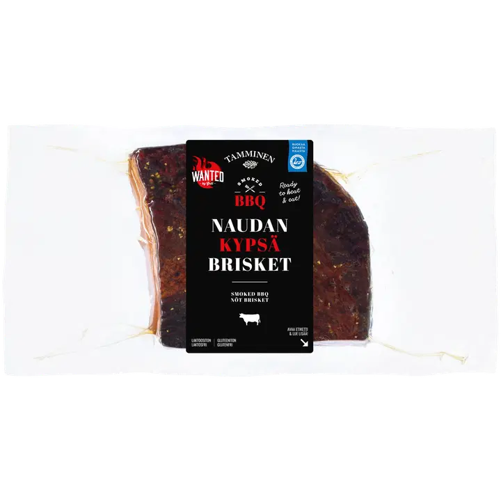 Tamminen naudan kypsä brisket smoked BBQ n. 950 g