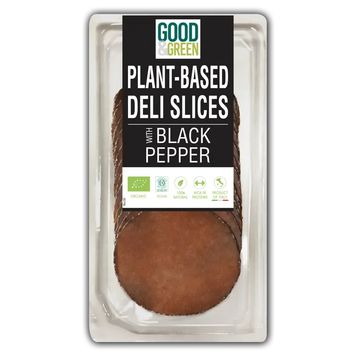 Good & Green 90g mustapippurilla kasvipohjaiset deli viipaleet luonnonmukainen