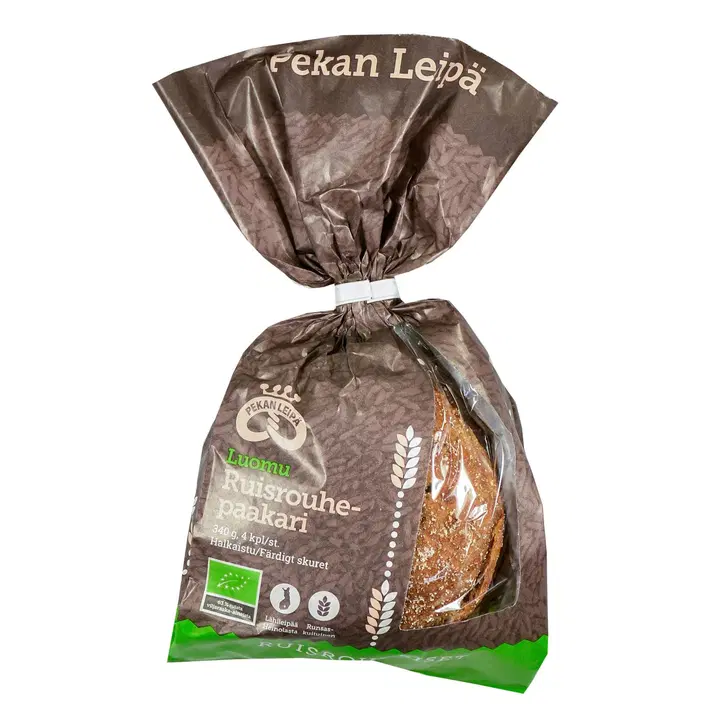 Pekan Leipä Luomu Ruisrouhepaakari halkaistu 4kpl 340g