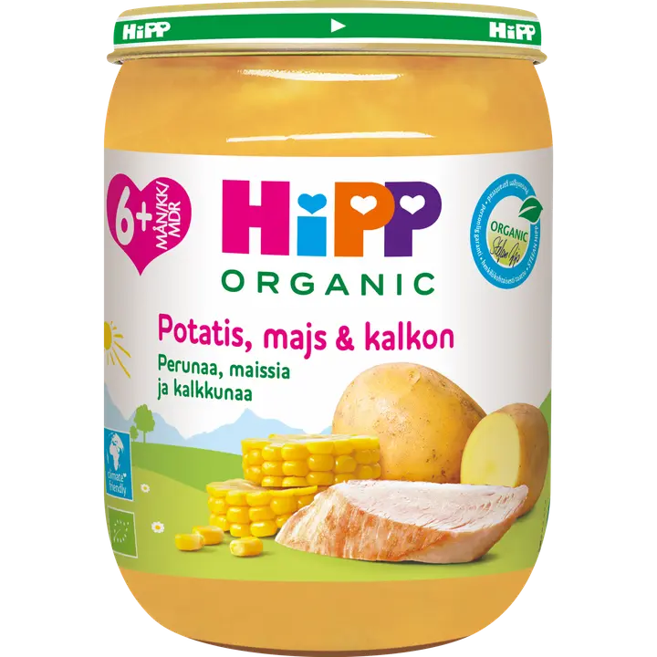Hipp 190g Luomu Perunaa, maissia & kalkkunaa 6kk