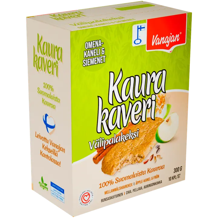 Vanajan Kaurakaveri Omena-Kaneli välipalakeksi 10 x 30g