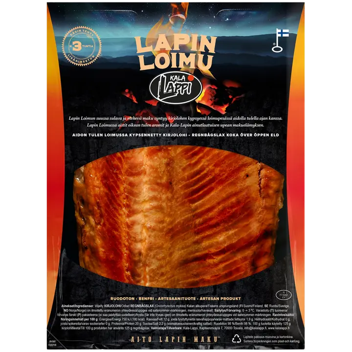 Kala-Lappi Lapin Loimu aidolla tulella loimutettu kypsä kirjolohifilee vac n. 250 g