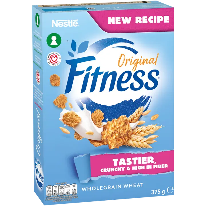 Nestlé Fitness Original 375g rapeita hiutaleita täysjyvävehnästä, riisistä ja kaurasta