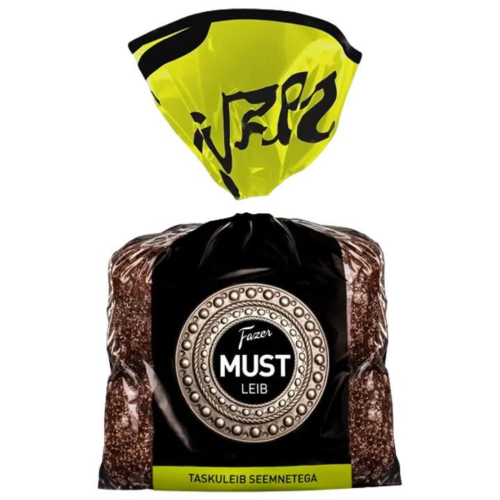 Must taskuleib seemnetega, 270 g