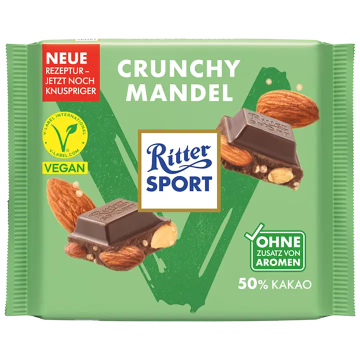 Ritter Sport Crunchy Almond Vegaanisuklaa RFA 100g