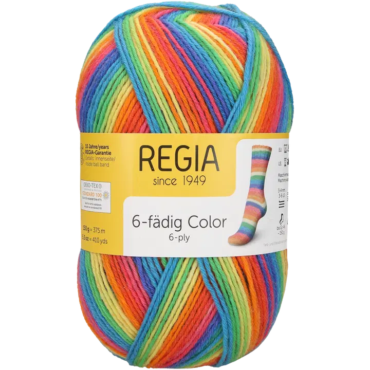 Regia sukkalanka Rainbow 6-säikeinen 150 g