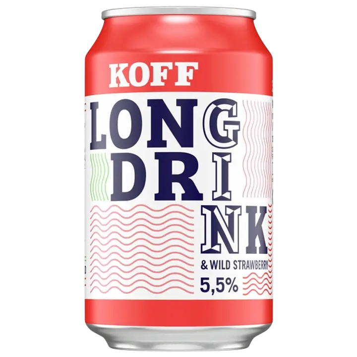 Koff Long Drink Wild Strawberry long drink 5,5 % tölkki 0,33 L