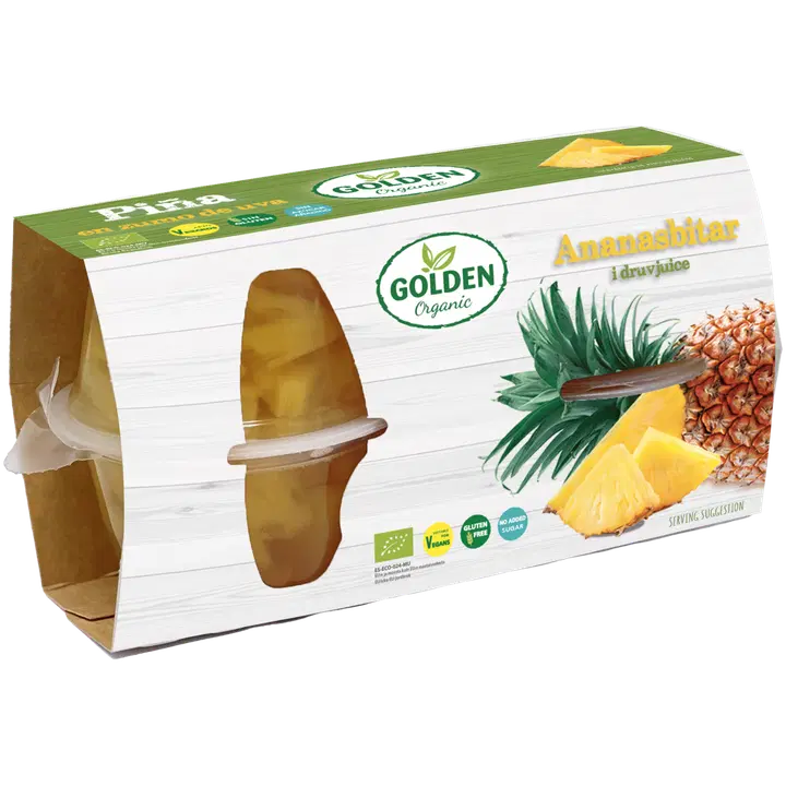 Golden luomu ananaspaloja rypälemehussa 4x113g / 4x50g